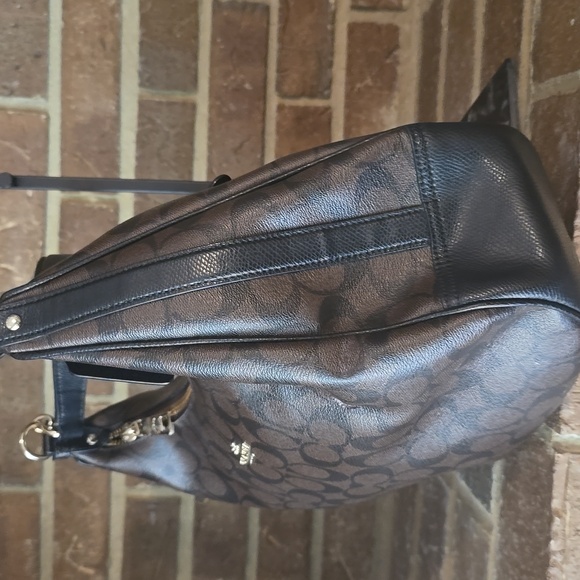 Coach Harley Hobo Bag In Signature Canvas Brown Black - Picture 6 of 11